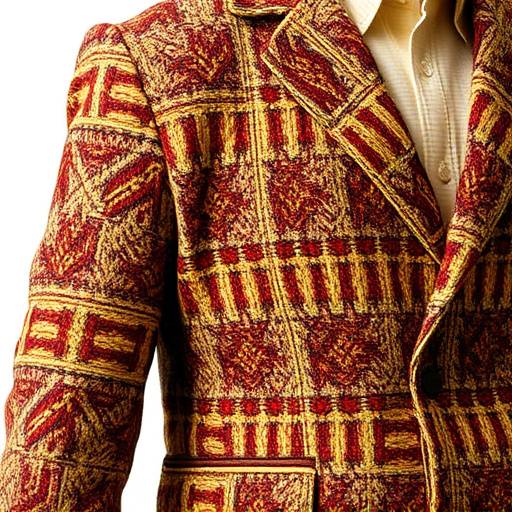 A subtly textured tweed jacket in earthy tones, showing intricate weave patterns and a robust feel.